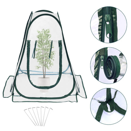 Tesmotor tomato greenhouse for tomatoes, vegetables, plants, small greenhouse overwintering tent for cold frame, vegetables, flowers 70x70x80CM