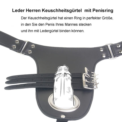 SUPKTHDY Men's Wetlook T-Back G-String Crotchless Lingerie Leather Underwear Mini Briefs Open Crotch Panties Adjustable Belt with Buckle Sexy Panties Clubwear