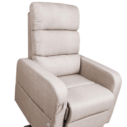 PEPE Mobility - Electric TV chair with stand-up aid, linen fabric, senior chair with motor, TV chair, beige