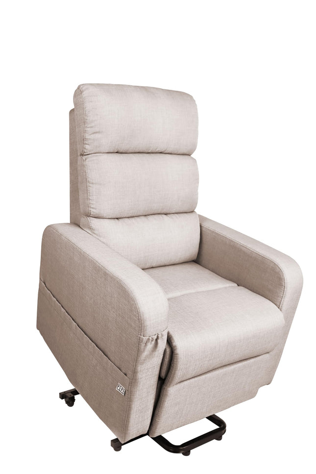 PEPE Mobility - Electric TV chair with stand-up aid, linen fabric, senior chair with motor, TV chair, beige