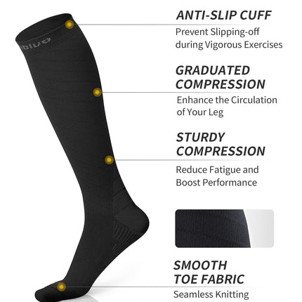 CAMBIVO compression stockings for women and men, 2 pairs, compression socks, support stockings for running, sports, flights, travel, cycling