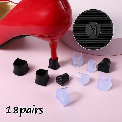 Molain 10 Pairs of High Heel Protectors, 5 Sizes High Heel Stopper High Heel Protector for Grass Wedding Outdoor Activities - Transparent, Black, Xx/Xs/S/M/L