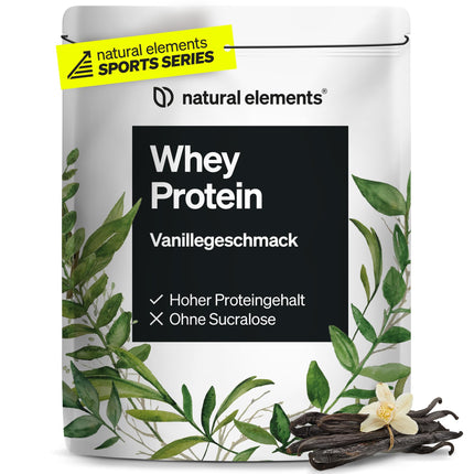 Whey Protein Powder – Vanilla – 1kg – 24g protein per serving – not too sweet, only natural flavors – high dosage – produced in Germany &amp; laboratory tested