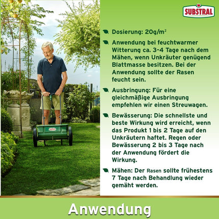 Substral lawn fertilizer with weed killer, 2-in-1: weed killer + fertilization, 100 days long-term effect, 450 m², 9 kg