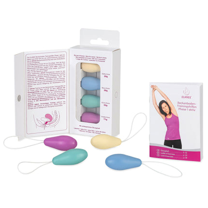 ELANEE Pelvic Floor Training Aids Phase I active to strengthen the pelvic floor muscles in cases of bladder weakness, set of 4 cones (701-00)