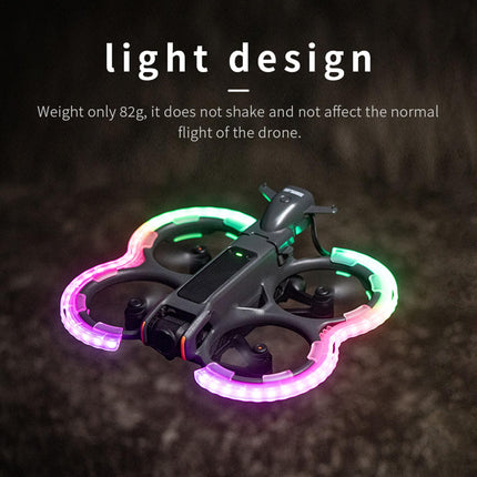 LICHIFIT Propeller Guard Anti-Collision Covers with Flash LED Lights for DJI AVATA2 Drone Propeller Protector Bumper Ring Warning Light Illuminated TPU Cover Skin