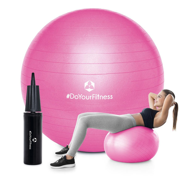 #DoYourFitness Exercise Ball including ball pump | Fitness seat ball in 55cm to 85cm | Anti-burst | Training ball for yoga, Pilates, gym, office &amp; pregnancy | Fitness ball &amp; balance for core training