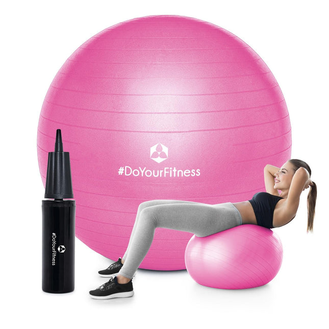 #DoYourFitness Exercise Ball including ball pump | Fitness seat ball in 55cm to 85cm | Anti-burst | Training ball for yoga, Pilates, gym, office &amp; pregnancy | Fitness ball &amp; balance for core training
