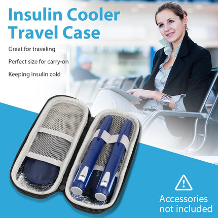 ACWOO Insulin Cooler Bag with 2 Ice Packs, TSA Approved Diabetic Bag for Pen, Diabetic Accessories, Epipen, Syringes, Travel Diabetic Bag, Black