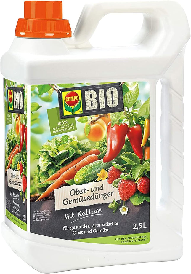 COMPO BIO Fruit and Vegetable Fertilizer - Organic Liquid Fertilizer for Fruit and Vegetables - Potassium Fertilizer - 2.5 Liters