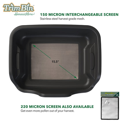 TrimBin – Black Trim Tray with Pollen Strainer, Kief Strainer, and Screen – 2 Laptop Trimmer Trays in 1 Pack – Premium Indoor Grow Accessories, Harvesting Equipment, and Hydroponic Supplies for Garden