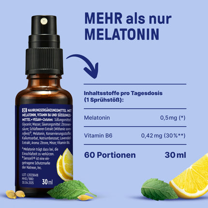 BRAINEFFECT SLEEP SPRAY STRONG The Original® - Melatonin Spray High Dose - 240 Day Supply Sleep Spray - with Mint, Lemon, Lavender and Ashwagandha, Sugar-Free