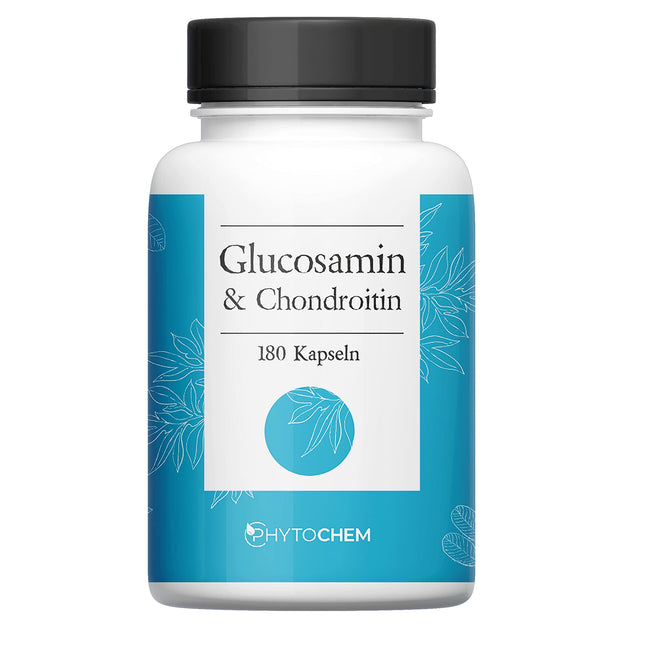Phytochem Glucosamine and Chondroitin 180 Capsules, high dosage, 2700 mg per daily dose, no additives and laboratory tested
