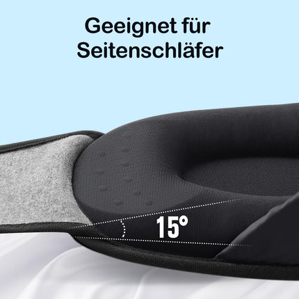 INNELO Sleep Mask for Side Sleepers, Improved 3D Light Blocking, with Hearing Protection, Ultra Soft and Comfortable Eye Mask, Sleep Mask with Velcro Fastener for Women and Men