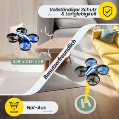 Holy Stone HS210 Mini Drone for Kids, RC Quadcopter Nano Drone with 3 Batteries, 21 Min. Long Flight Time, Auto Altitude Hold, 360° Rolling, Headless Mode, One Key Start, Indoor Gift for Beginners, Blue, C0