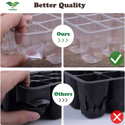 VDYXEW indoor greenhouse cultivation box, 6 pieces 72 cells mini greenhouse cultivation set, mini greenhouse ideal for plant growth and seed germination.