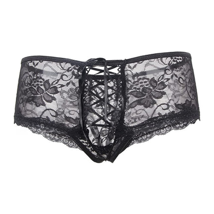 ohyeahlady Open Crotch G-string for women Erotic underwear Sexy panties Large sizes Lace briefs Open Crotch Thong Lingerie Ladies Sexy Underwear Open Crotch Lingerie Chubby Black, 3XL-4XL