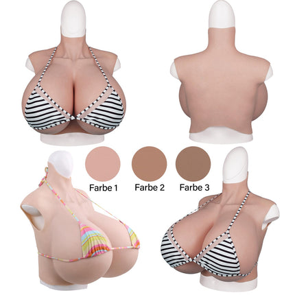 QIAOYIQIAO 4th Generation S-Cup Z-Cup Large Cup Realistic Silicone Breast Form False Boobs for Cosplay Crossdresser Transgender (Color 1, Z Cup)