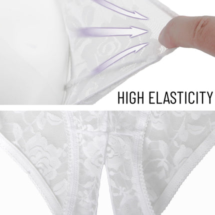 ohmydear Erotic Women's Panties Large Sizes Briefs Open Crotch for Women Crossover Strap String Thong Open Crotch Lingerie Crotchless Underwear for Women White