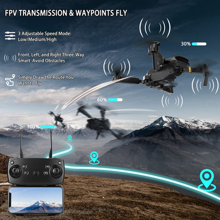 Drone with 1080P Camera, Beginner RC Quadcopter Drone for Kids, FPV Mini Drone, Altitude Hold, One-Key Takeoff/Landing, 3D Flip. Gifts for Girls/Boys (Dark-011)