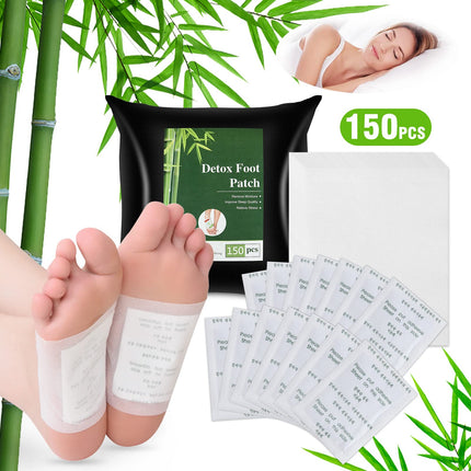 150 Detox Foot Patches - Detoxification Patches for the Feet to Reduce Stress and Improve Sleep - Deep Cleansing and Detoxifying Foot Pads to Remove Body Toxins