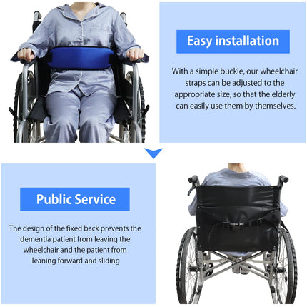 LOSCHEN Non-Slip Seat Belt Thick Chair Abdominal Area Adjustable Anti-Fall Slip with Buckle for Elderly Seniors (Blue)