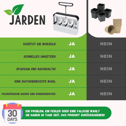 Jarden® Manual Soil Ball Press – 4x square soil balls (5x5 cm) – Robust stainless steel soil pot press – Perfect for seedlings &amp; seeds