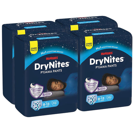 Huggies Dry Nites Pyjama Pants, 8-13 years (30-48 kg), 4 x 13 pieces