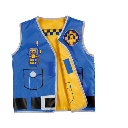 Simba 109252478 - Fireman Sam Police Operation Set, Printed Vest with Reversible Function, Body Cam 5cm with Image Viewer, Walkie-Talkie, Brand
