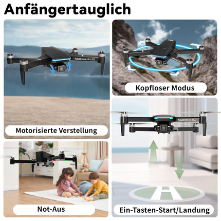 Toladrone Drone with Camera LCD Screen Digital Image Transmission Remote Control FPV Drone with Brushless Motor for Adults TD31LCD RC Drones for Beginners