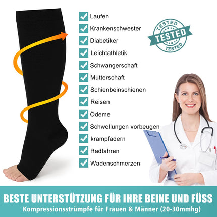 Evolyline Medical Compression Stockings for Women &amp; Men 20-30 mmHg Class 2, Compression Socks Thrombosis Stockings for Women Flight, Support Stockings for Women Support Tights for Varicose Veins Ankle