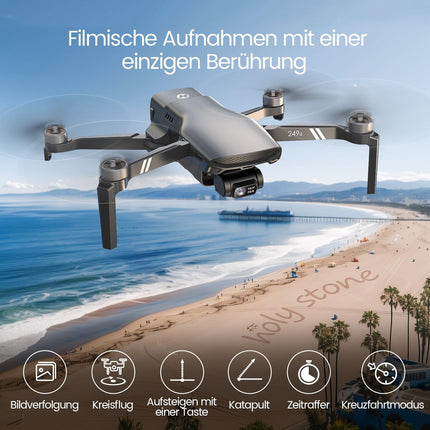 Holy Stone HS900 GPS Drone with 4K Camera for Adults, 3-Axis Brushless Gimbal, 48MP Photos, 6KM Transmission, 30 Min Flight Time, Visual Tracking, QuickShots, Camera Drone for Beginners Under 249g C0