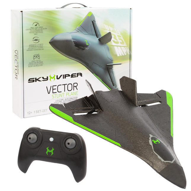 Sky Viper Vector Performance stunt jet drone, designed for speeds up to 35 km/h, equipped with advanced position hold technology, high power-to-weight ratio,