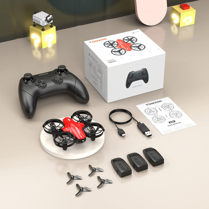 Tomzon mini drone for children beginners RC quadcopter with 24min long flight time, combat drone with 360° propeller protection, aircraft remote controlled toy drone throwing go/3D flip/circular flight, nano drone