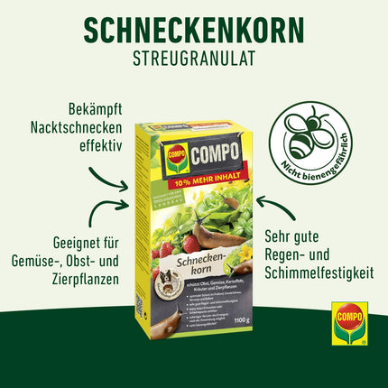 COMPO Slug Pellets - 1.1 kg - rainproof granules for slug control, suitable for organic farming
