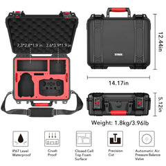 SYMIK Two-layer waterproof case for DJI Mini 4 Pro, Professional drone case bag for DJI Mini 4 Pro/3/Pro, RC/RC2/N1/N2, Fly More Combo drone accessories P330-MMDL