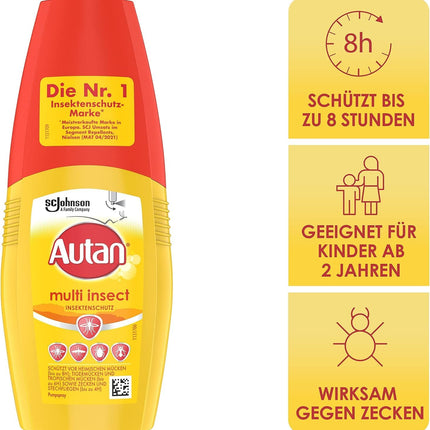 Autan Multi Insect Pump Spray, multi-insect protection against mosquitoes, biting flies, and ticks, 6-pack (6 x 100 ml)