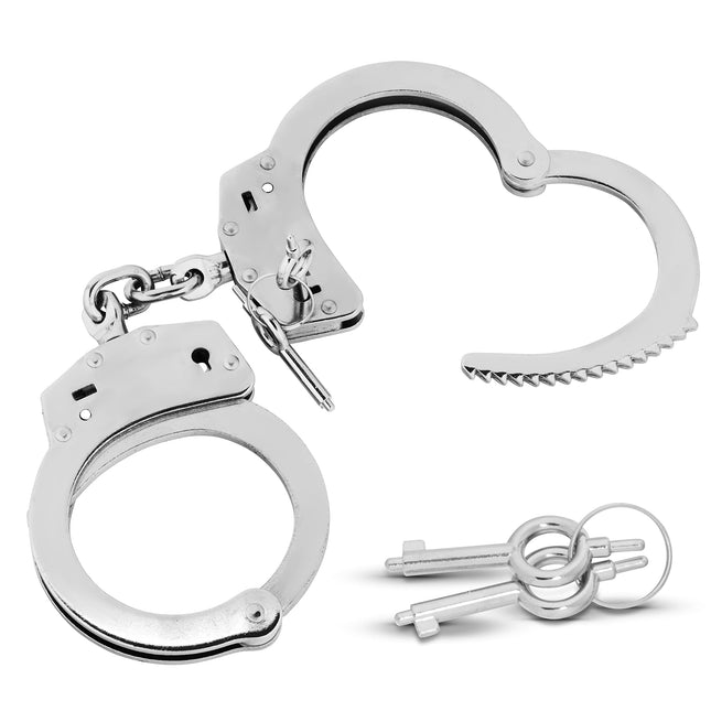 VIKING GEAR® genuine professional handcuffs made of hardened steel in silver with 2 keys - government quality - security accessories - handcuffs sex - handcuffs sex