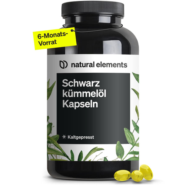 Black seed oil (original Nigella sativa) – 400 capsules in a 6-month supply – 1,000 mg genuine black seed oil/day – cold-pressed, natural – carefully laboratory-tested