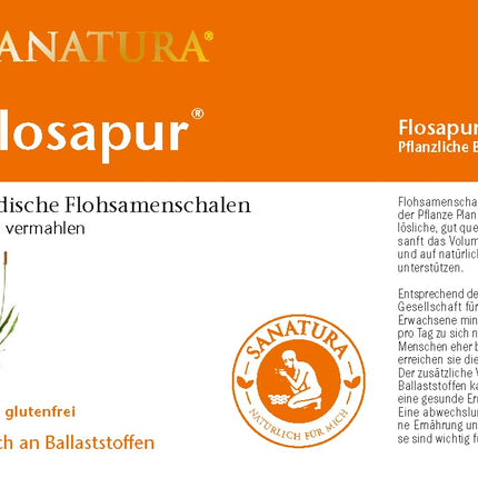 Sanatura Flosapur – 300 g – Indian psyllium husks – high-quality source of fiber – psyllium husk powder – finely ground – vegan and gluten-free