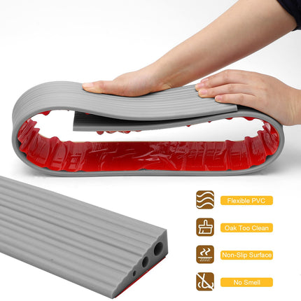 Threshold ramp, 100x6.5x2.5CM door threshold ramps, PVC wheelchair ramp, non-slip surface, rubber ramp, access ramp, threshold ramp for wheelchairs, strollers, walkers or e-scooters (gray, 2.5)