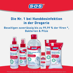 SOS Disinfectant Wipes INTENSE for hands and surfaces | biodegradable | eliminates 99.99% of bacteria, fungi, and viruses* (e.g., herpes, flu, and noroviruses) | 10x25