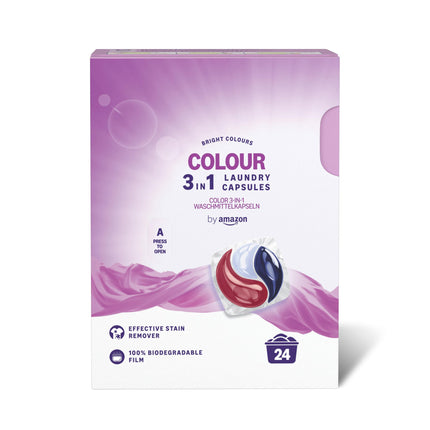 by Amazon Color Laundry Capsules 3-in-1, 24 Washes