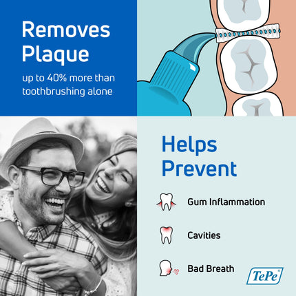 TePe Interdental Brushes, Original, Blue, 0.6 mm/ISO 3, 20 pcs., Plaque removal, efficient cleaning of the spaces between teeth, for medium-sized gaps