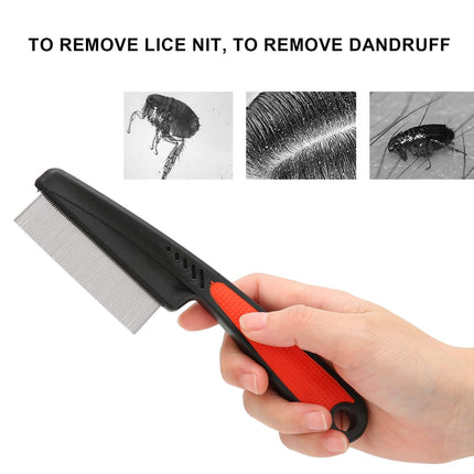 Brrnoo Metal Human Lice Comb Lausinator Nits Comb Extra Fine, Nits Comb Safely Removes Lice Made of Extra Fine Stainless Steel for Babies, Children, Adults and Pets