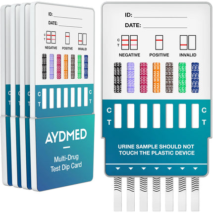 5 x AYDMED 7-in-1 Rapid Drug Test | Drug Test for Self-Test Urine Screening | Drug tests for the detection of cocaine, opiates, methadone, amphetamines, cannabis, ecstasy, and benzodiazepines