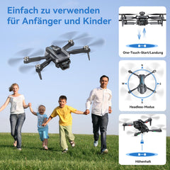 HYTOBP M°max Drone with 1080P Camera for Adults, Drones for Kids Brushless Motor, RC Drone, 3 Batteries, 5G WiFi, Altitude Hold, One-Button Takeoff/Landing, Headless Mode, 3D Flip