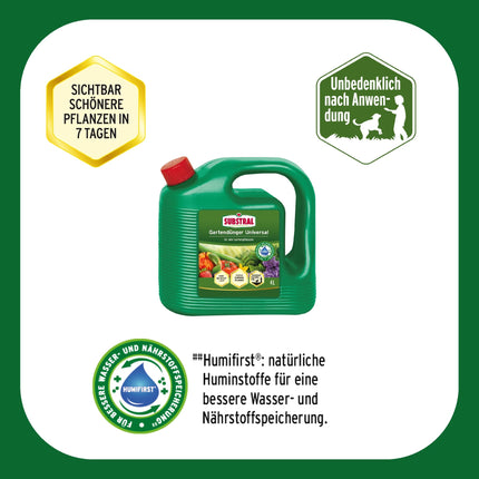 Substral Universal Liquid Fertilizer, 4L - Strengthens plant growth &amp; flowering, with Humifirst for all garden plants, 4 liters