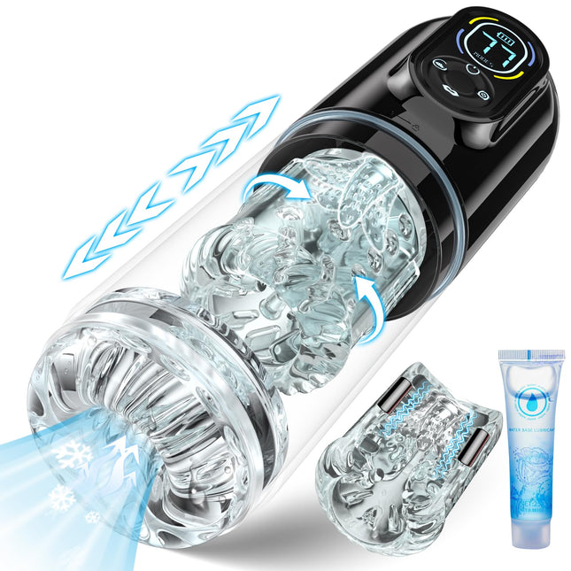 Electric Masturbator Sex Toy for Men with 7 Modes Telescopic Function &amp; Rotating &amp; Sucking &amp; Vibrating and Licking, Masturbation for Men Sex Toys Pocket Pussy Sex Toys Masturbators