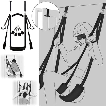 2024-New love swing sex swing door swing, versatile bondage set, handcuffs sex bed, love swing sex furniture + whip + SM eye mask, BDSMs toy hard, bondage sex set
